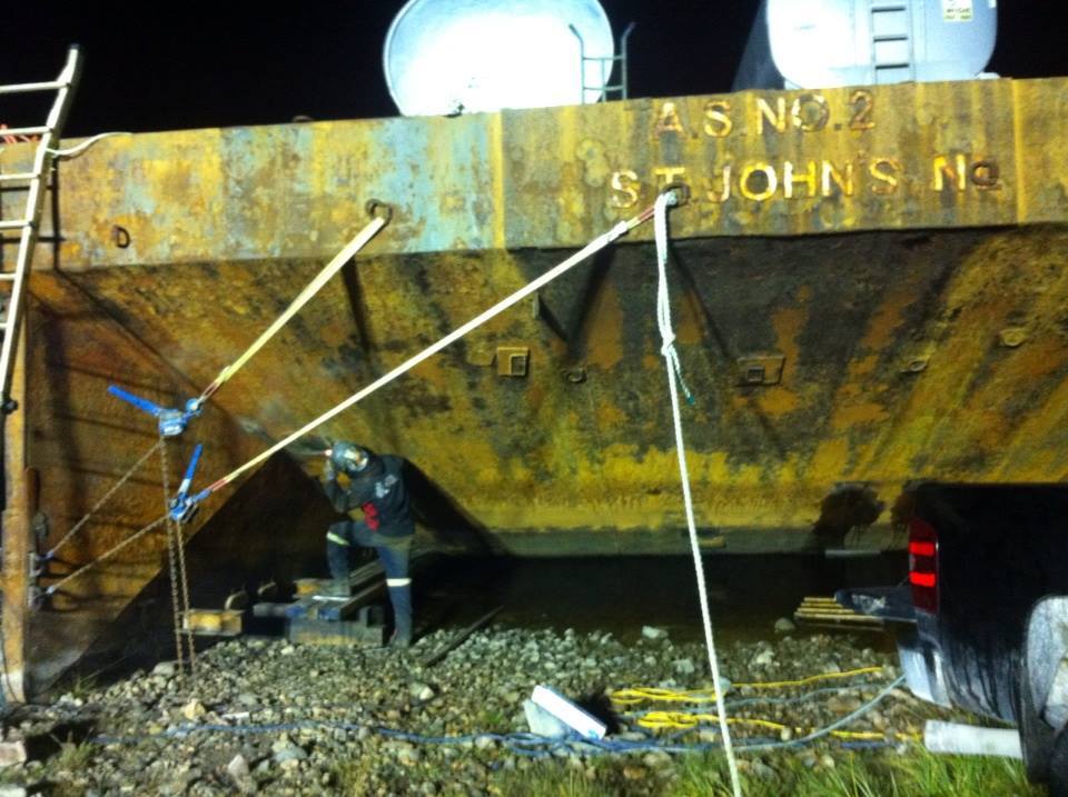 JTR welder working with sparks flying